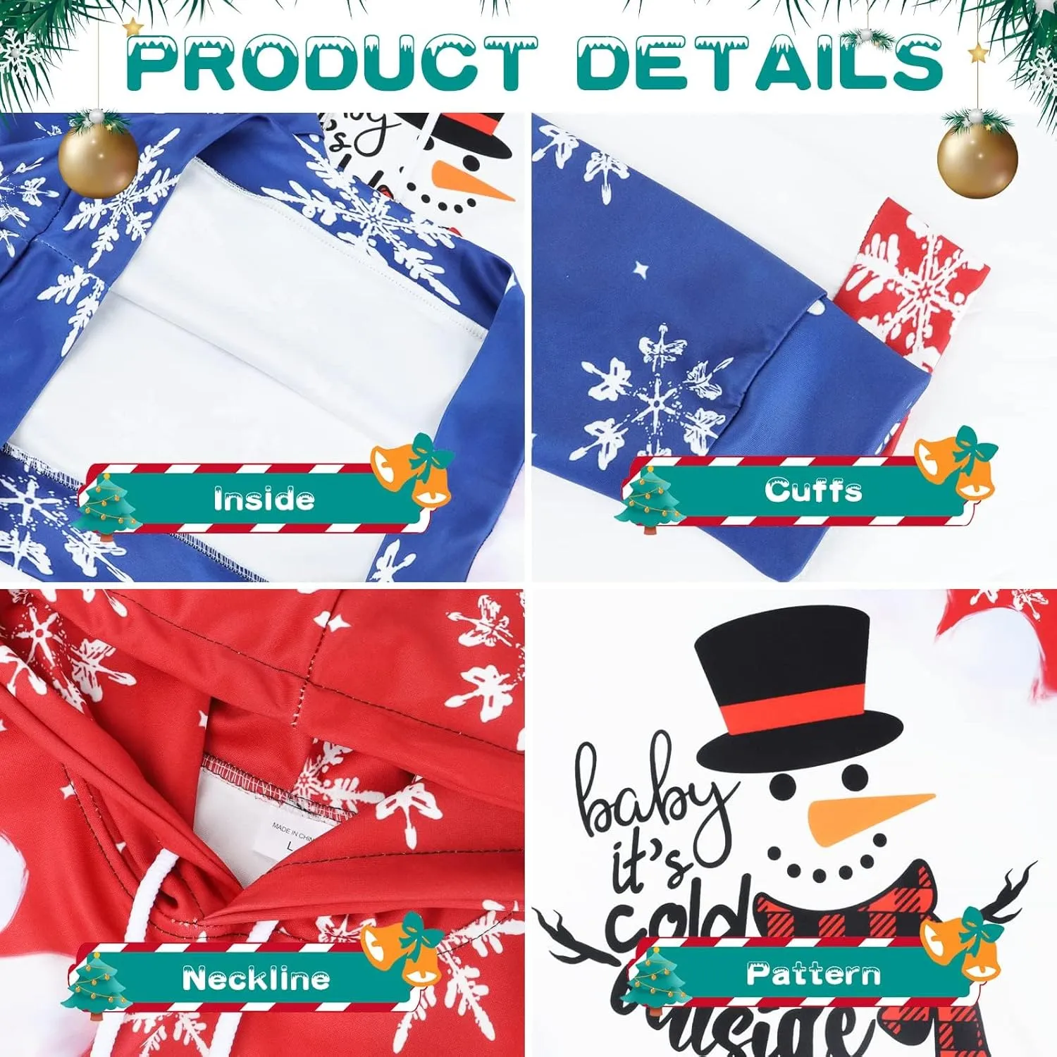 Fuyxxmer Womens Merry Christmas Sweatshirts Hoodie Snowman Graphic Print Sweater Xmas Gift Pullover Blouse Tops with Pockets