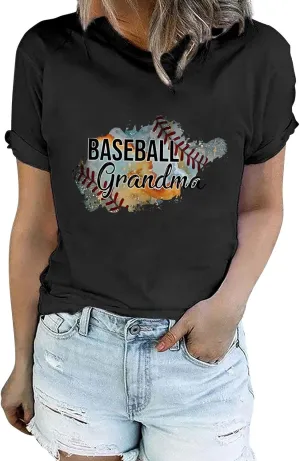 GIERIDUC Womens Baseball Shirt Raglan Short Sleeve Crewneck Football T Shirts Summer Casual Loose Baseball Mom Tees Tops