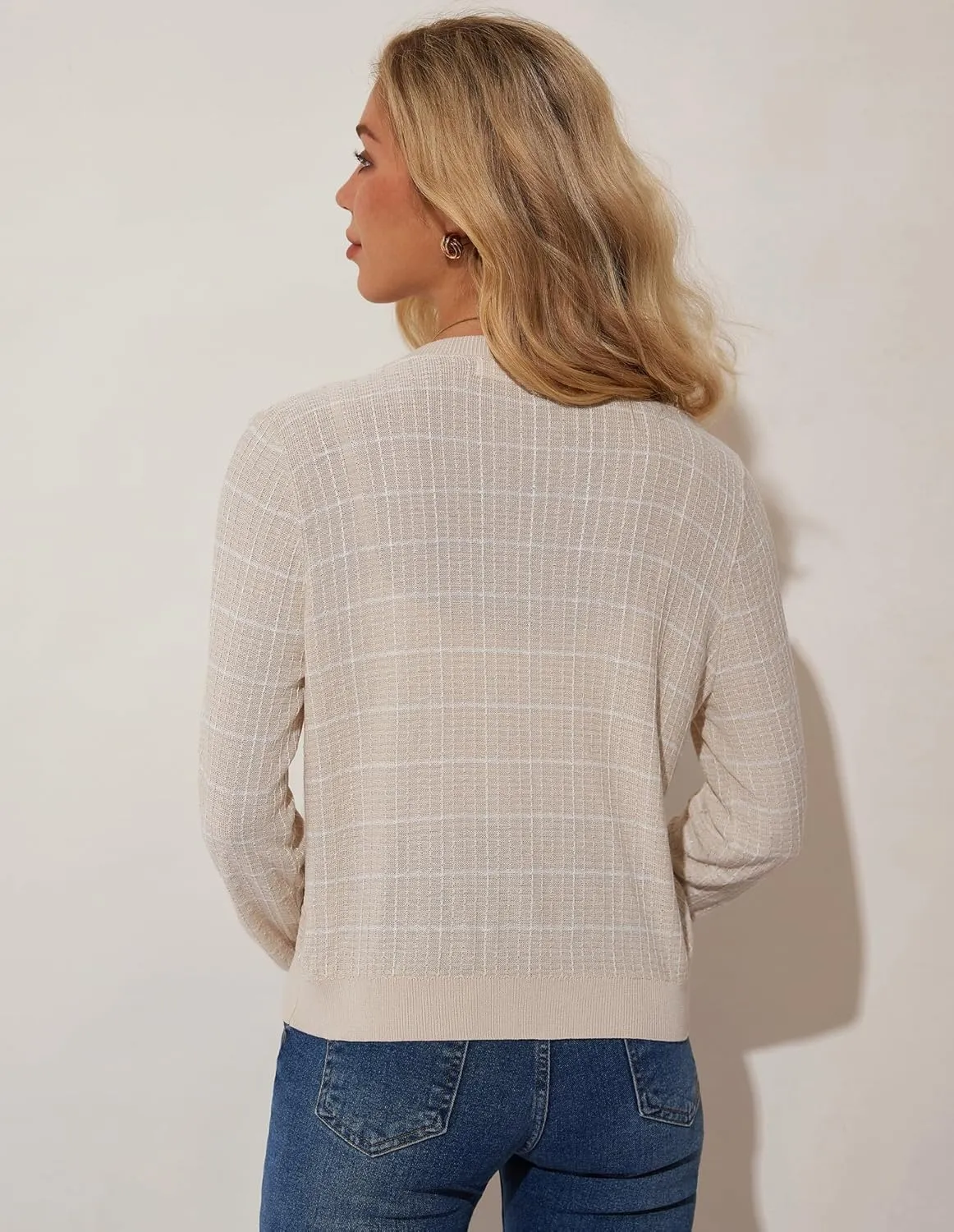 GRACE KARIN 2025 Women's Summer Cardigans Sweaters V-Neck Long Sleeve Button Down Lightweight Knit Cardigan