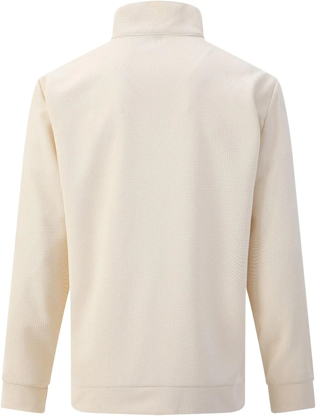 Half Zip Pullover Men Lightweight Waffle Long Sleeve Shirts Casual Comfy Mock Neck Sweatshirt with Pocket Polos