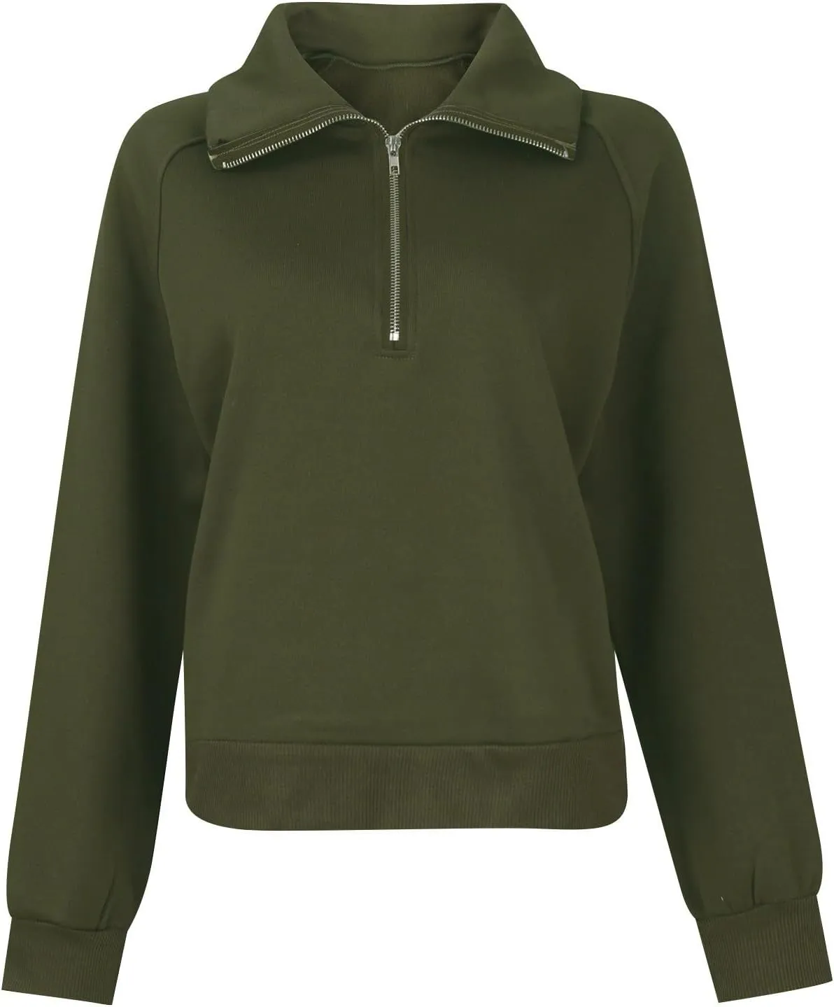 Half Zip Sweatshirt Women Quarter Zip Pullover Plain Casual Long Sleeve Zipper Sweatshirt Shirts Tops Fall