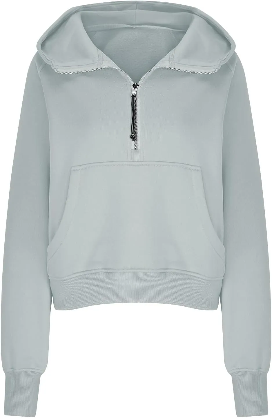 Half Zipper Sweatshirt for Women Stand Collar Fleece Pullover Top Solid Color Cropped T-Shirt Running Sports Blouse