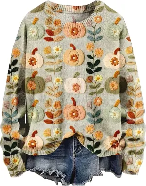 Halloween Pumpkin Sweatshirts Casual Hoodless Sweatshirt Funny Letter Print Long Sleeve Shirt Halloween Sweatshirts
