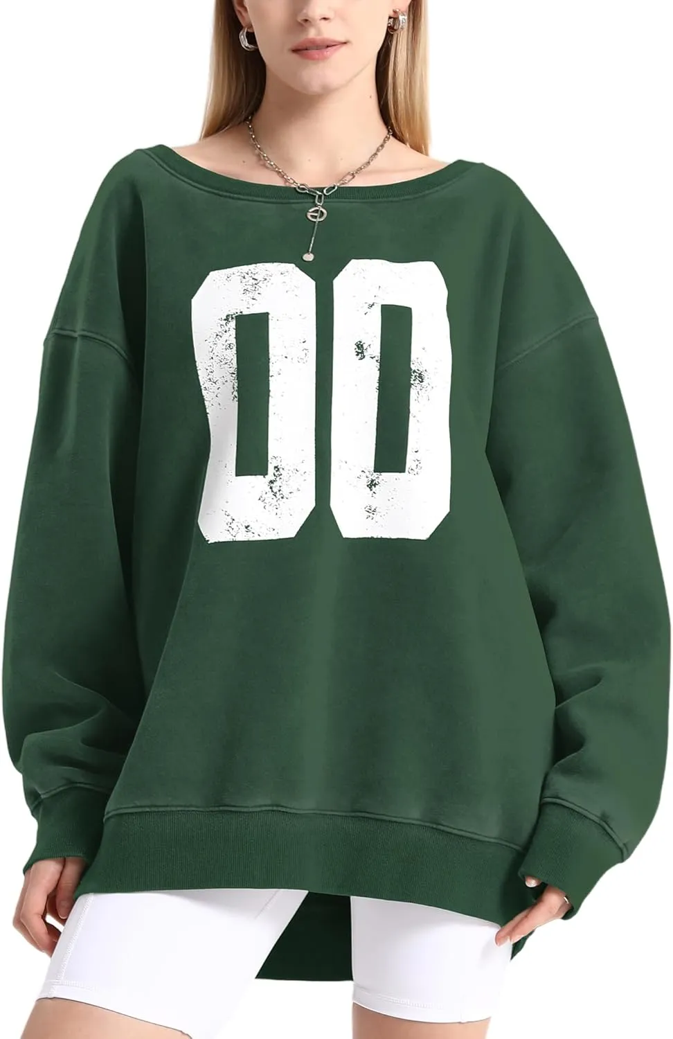 Hatant Off the Shoulder Sweatshirts Womens Graphic Hoodies Jersey Sweatshirts Off Shoulder Sweat Pullover Hoodies for Women