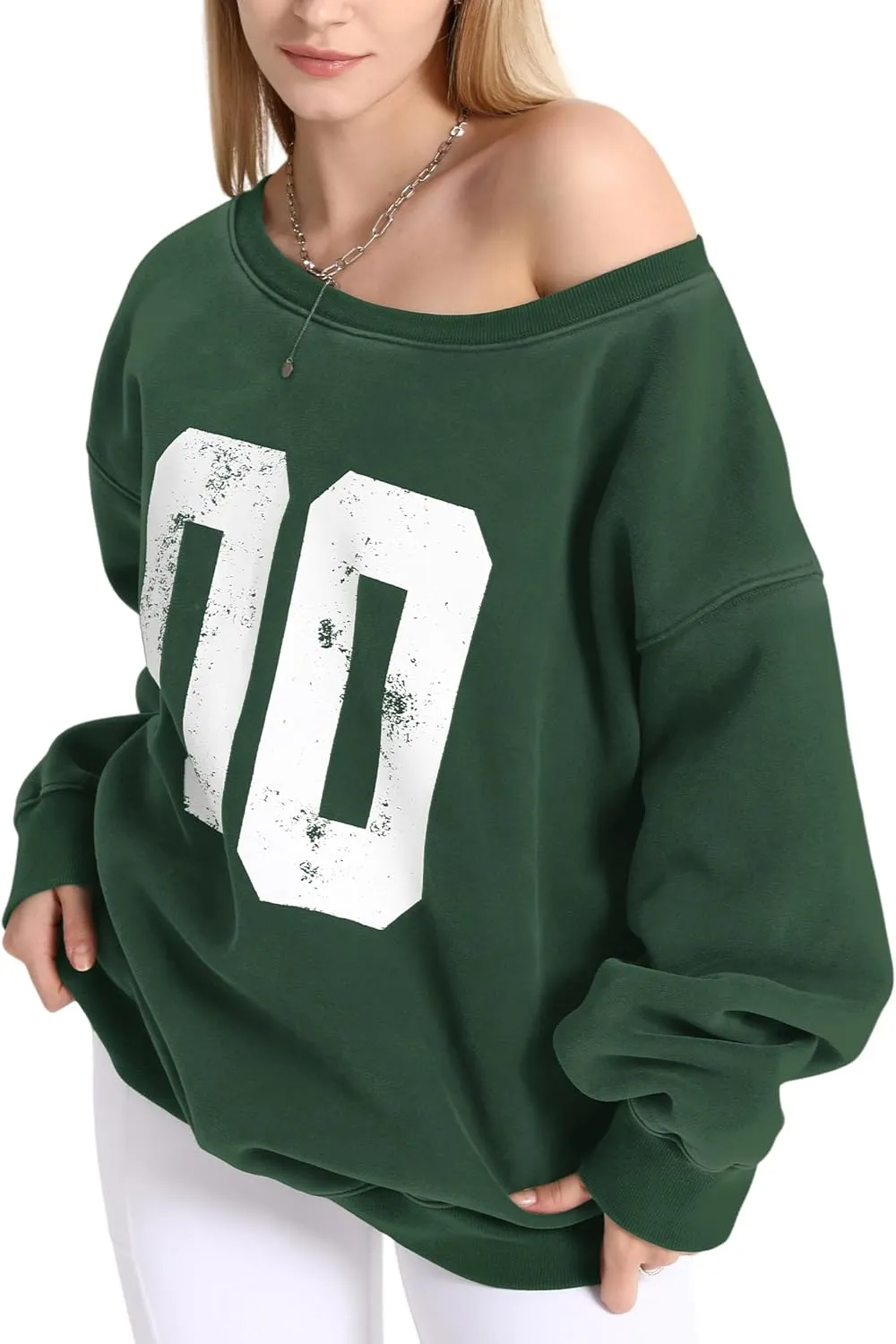 Hatant Off the Shoulder Sweatshirts Womens Graphic Hoodies Jersey Sweatshirts Off Shoulder Sweat Pullover Hoodies for Women