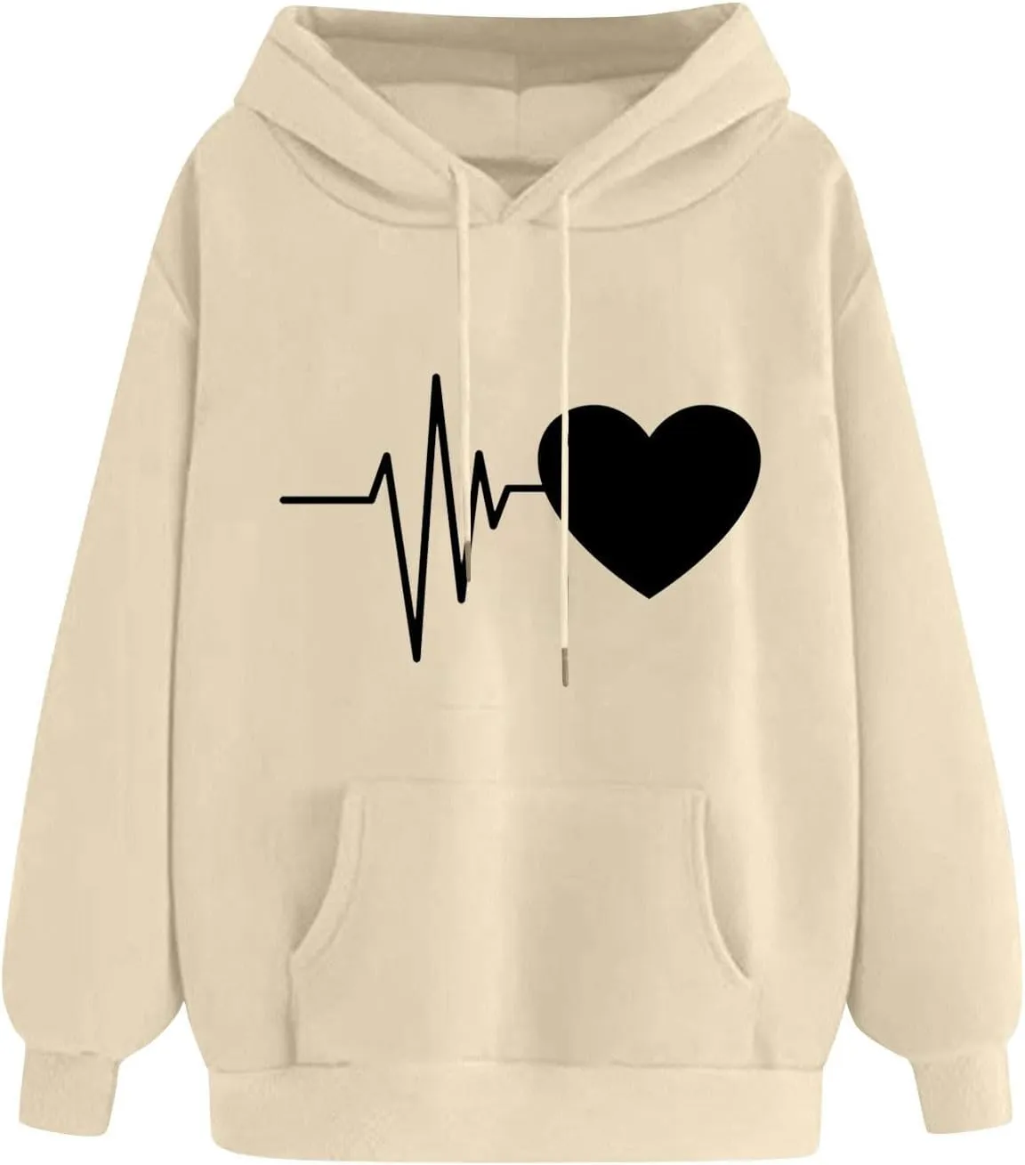 Heartbeat Love Hoodie for Women Hooded Sweatshirt Soft Fleece Cozy Gift for Nurses and Healthcare Workers