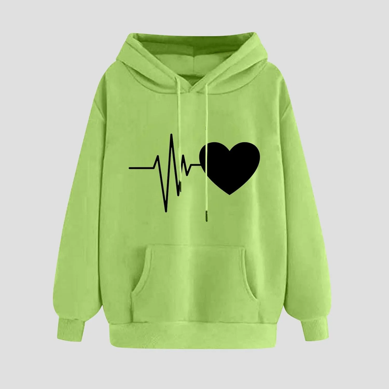 Heartbeat Love Hoodie for Women Hooded Sweatshirt Soft Fleece Cozy Gift for Nurses and Healthcare Workers