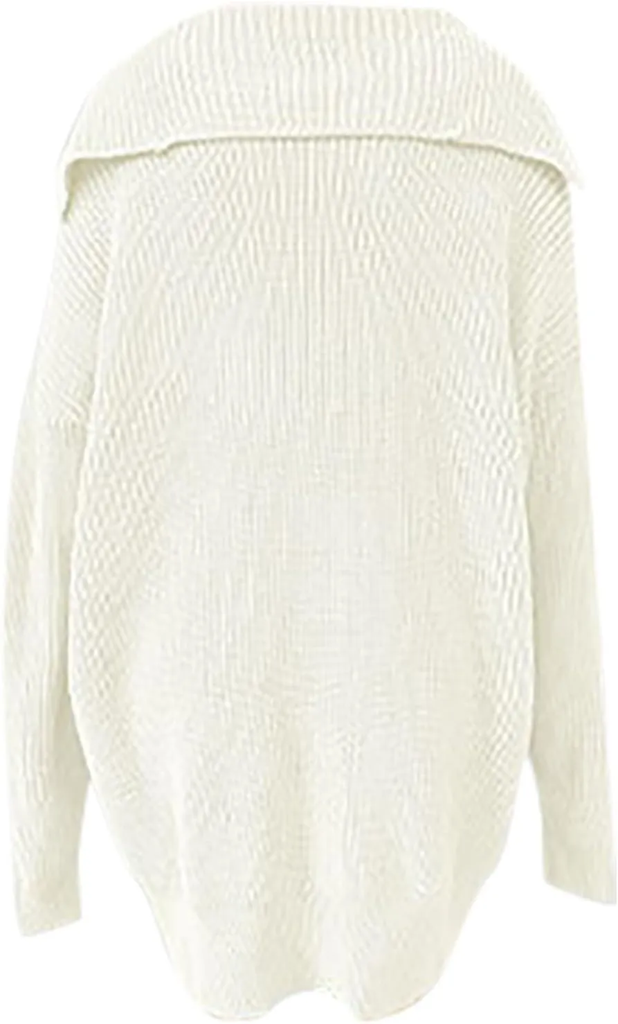 HGps8w Women's Winter Hooded Cardigans Open Front Loose Button Up Long Sleeve Knit Sweater Coat Outerwear with Pockets