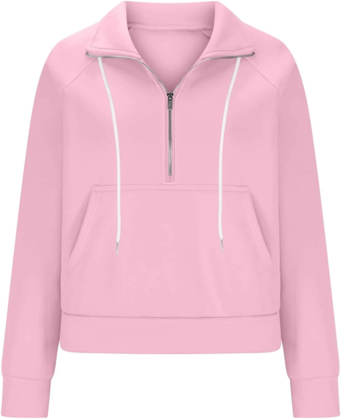 hlysgo Womens Half Zip Cropped Pullover Hoodies Fleece Quarter Zipper Hoodie Sweatshirts Fall Winter Clothes Thumb Hole