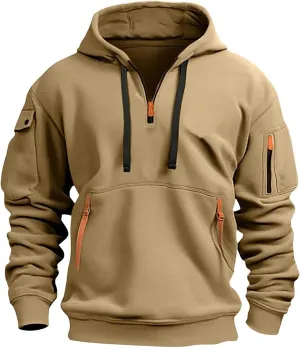 Hoodies for Men Casual Pullover Sports with Zipper Drawstring Fall Tops Winter Men'S Fashion Hoodies & Sweatshirts
