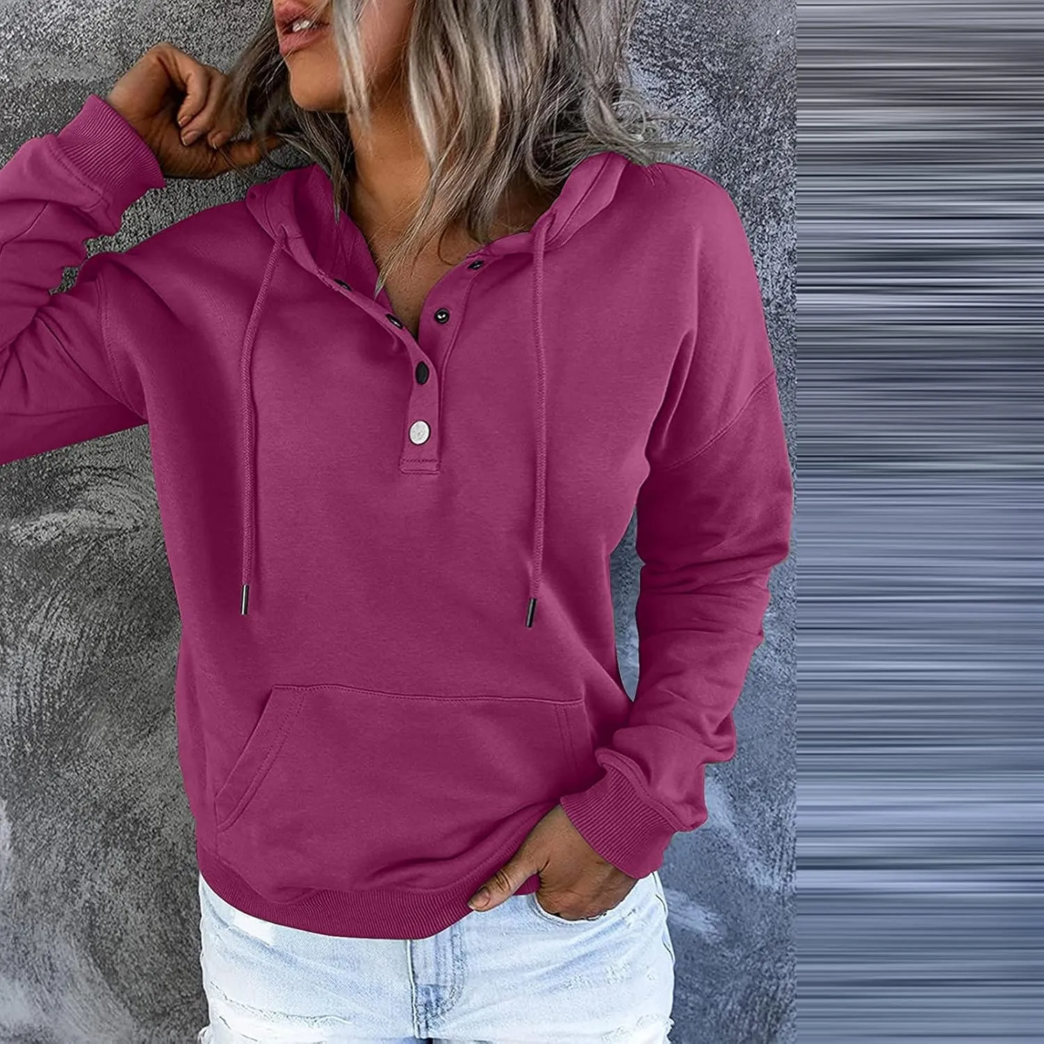 Hoodies For Women 2023 Drawstring Long Sleeve Hoodies Tops Casual Pullover Sweatshirt Fall Loose Fit Clothes With Pocket