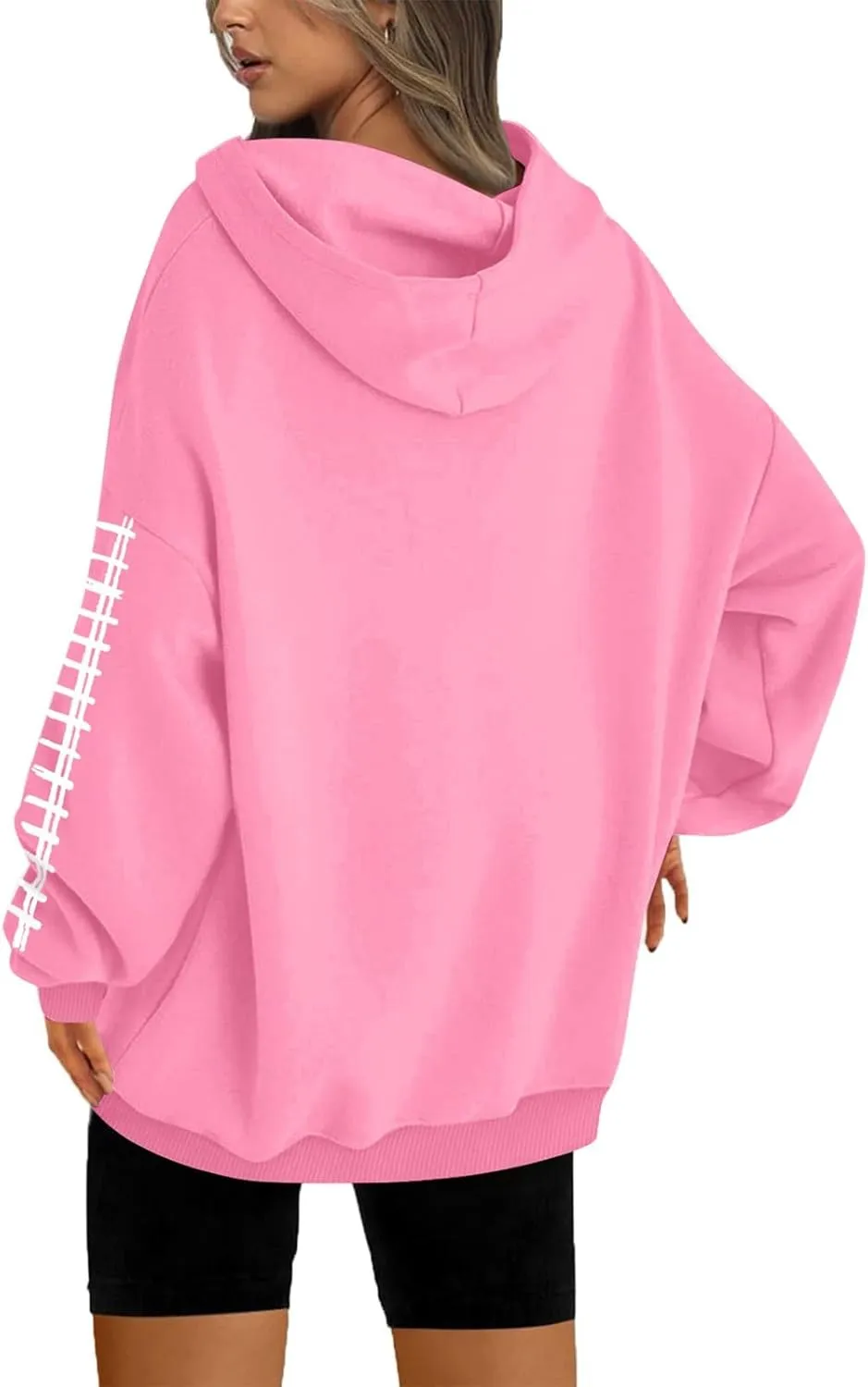 Hoodies for Women Long Sleeve Rugby Print Hoodie Game Day Football Mom Graphic Hooded Sweatshirt Casual Pullover Tops