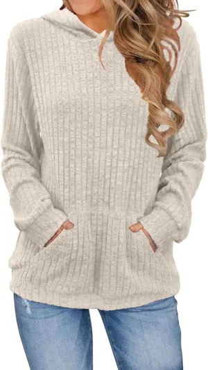 Hoodies for Women Long Sleeve Shirts Kangaroo Pocket Fashion Hoodie Fall Pullover Sweatshirts Casual Loose Hooded Tops