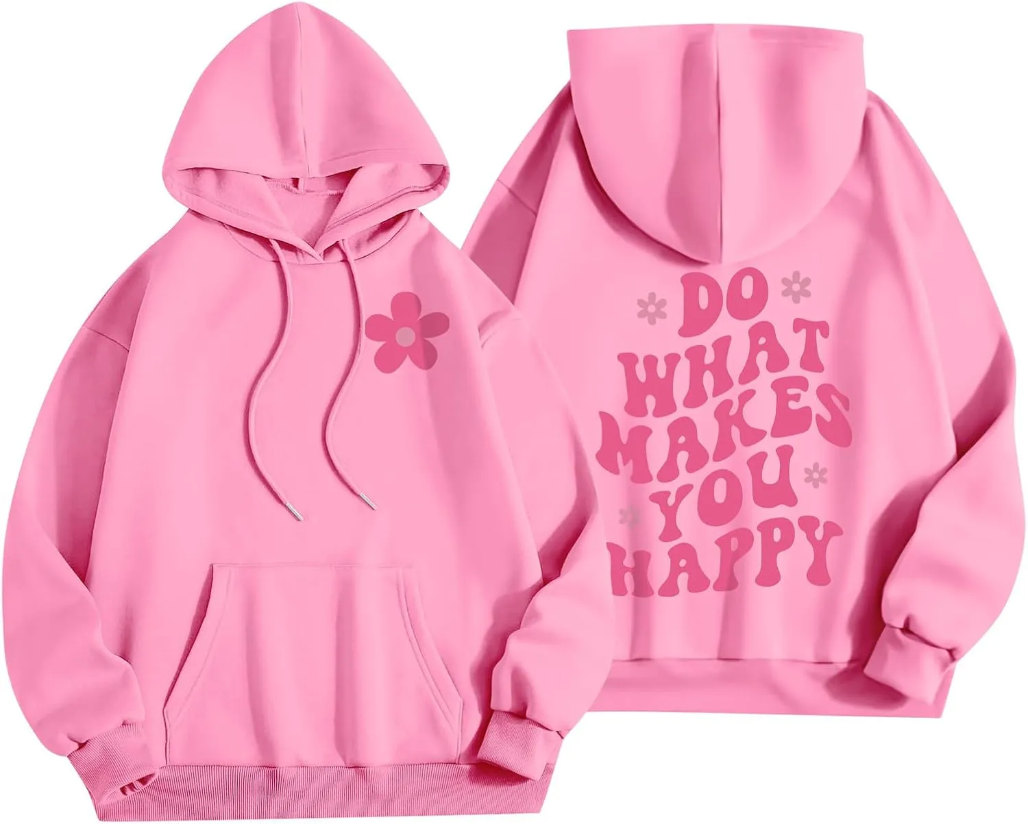 Hoodies for Women Plus Size Casual Long Sleeve Sweatshirts Drawstring Tops Loose Print Pullovers with Pocket