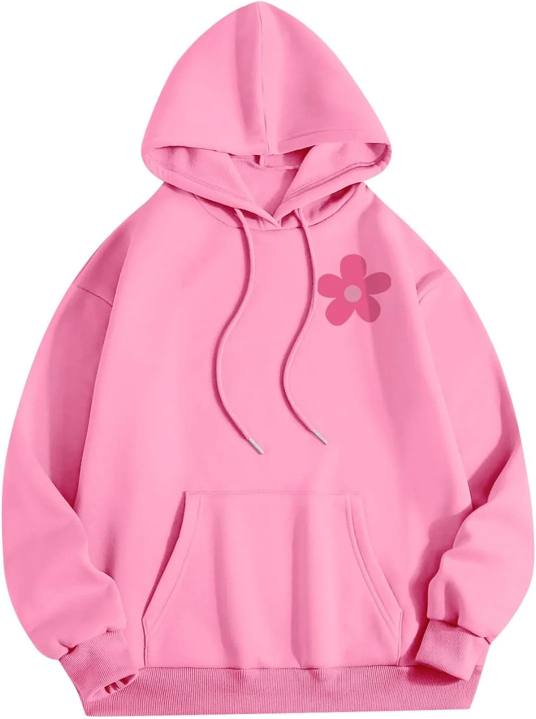 Hoodies for Women Plus Size Casual Long Sleeve Sweatshirts Drawstring Tops Loose Print Pullovers with Pocket