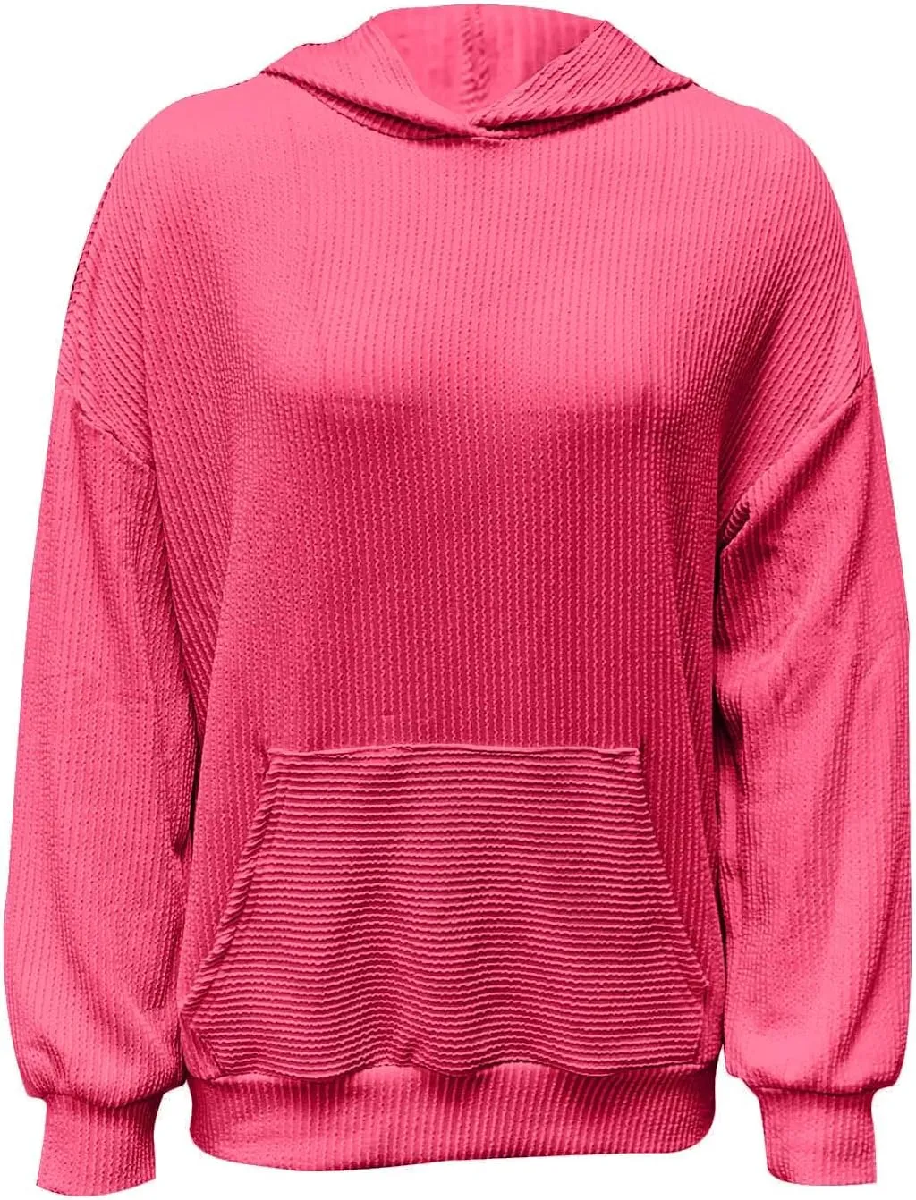 Hoodies for Women Solid Color Fall Fashion Hooded Tops With Pockets Long Sleeves Loose Fit 2024 Casual Pullover Top