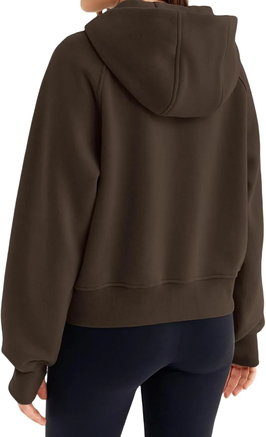 Hoodies for Women Zip Up Jacket Cropped Hoodie Fleece Oversized Sweatshirt Fall Outfits Y2K Winter Clothes Thumb Hole