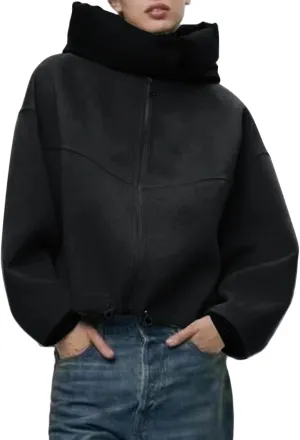 HOTIAN Women Long Sleeve Cardigan Sweater Open Front Cropped Jackets 2024 Fall winter Outwear