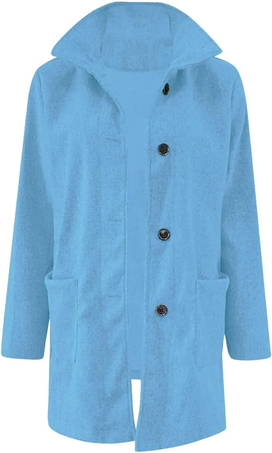 HXHYQKP Pea Coats for Women Basic Stand Collar Slim Fit Jacket Pea Coat Notched Lapel Trench Coat