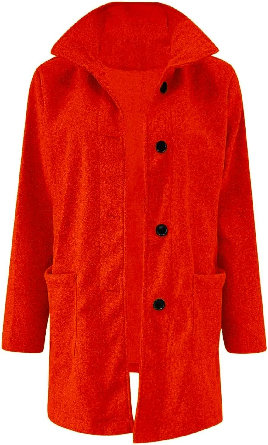 HXHYQKP Pea Coats for Women Basic Stand Collar Slim Fit Jacket Pea Coat Notched Lapel Trench Coat