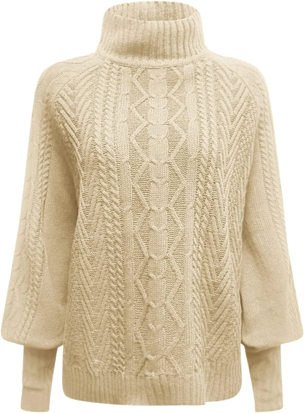 iLH Sweater for Women 2024 Fall Winter Knit Sweaters Mid Neck Long Sleeve Chunky Shirts Casual Loose Pullover Tops
