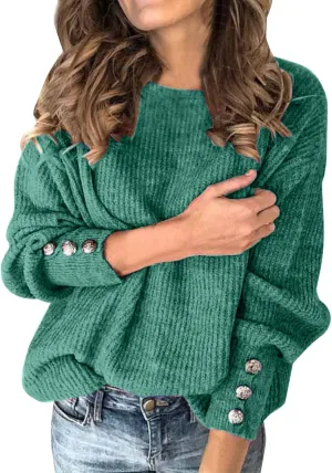 iLH Sweaters for Women 2024 Plus Size Ribbed Knit Sweater Crewneck Long Sleeve Pullover Shirts Comfort Jumper Shirt Tops