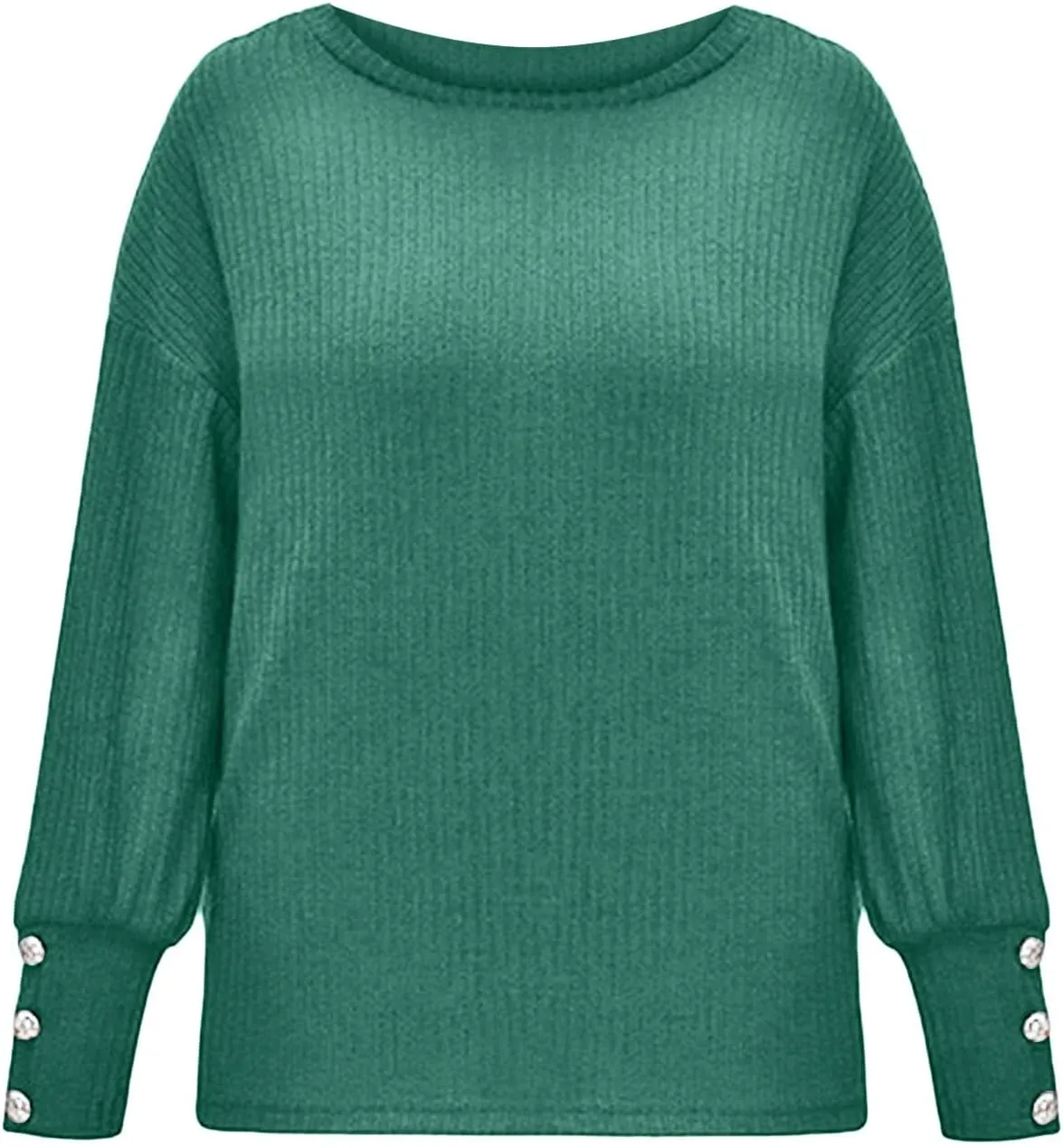 iLH Sweaters for Women 2024 Plus Size Ribbed Knit Sweater Crewneck Long Sleeve Pullover Shirts Comfort Jumper Shirt Tops