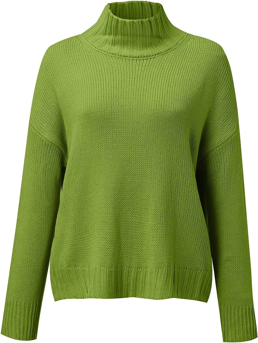 iLH Womens Classic Turtlneck Sweaters Solid Color Chunky Pullover Sweaters For Women Fall Winter Cozy Leisure Sweaters