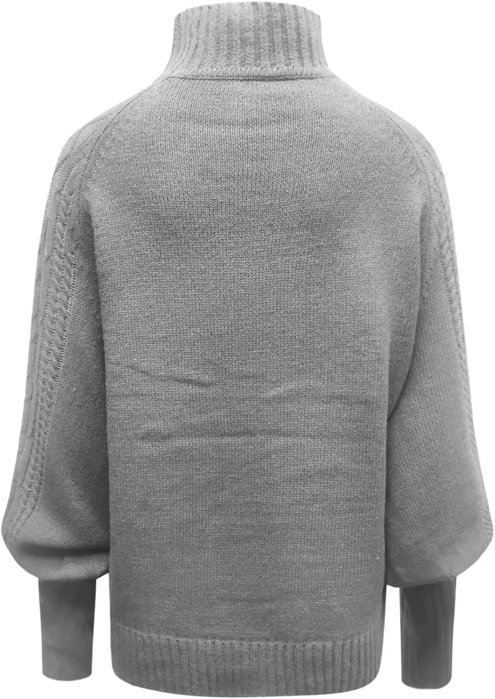 iLH Womens Sweater 2024 Fall Winter Knit Sweaters Mid Neck Long Sleeve Chunky Shirts Casual Loose Pullover Shirt Tops