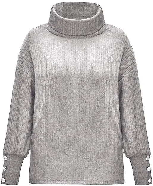 iLH Women's Sweater 2024 Oversized Turtleneck Sweater Casual Cable Knit Pullover Tops Fall Winter Trendy Chunky Shirts