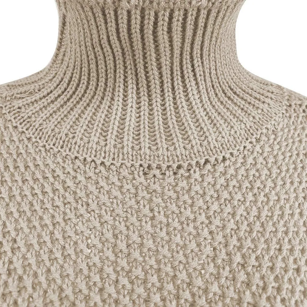iLH Womens Sweater Oversize Cable Knit Sweaters Long Sleeve Turtleneck Chunky Shirts Warm Winter Loose Pullover Tops