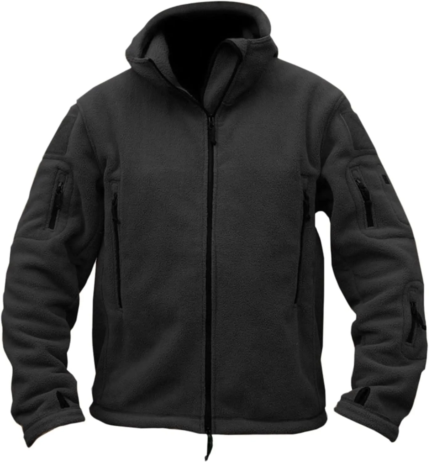 Jackets for Men Soft Polar Fleece Full Zip Military Tactical Sport Warm Hooded Outdoor Winter Adventure Jacket Coats