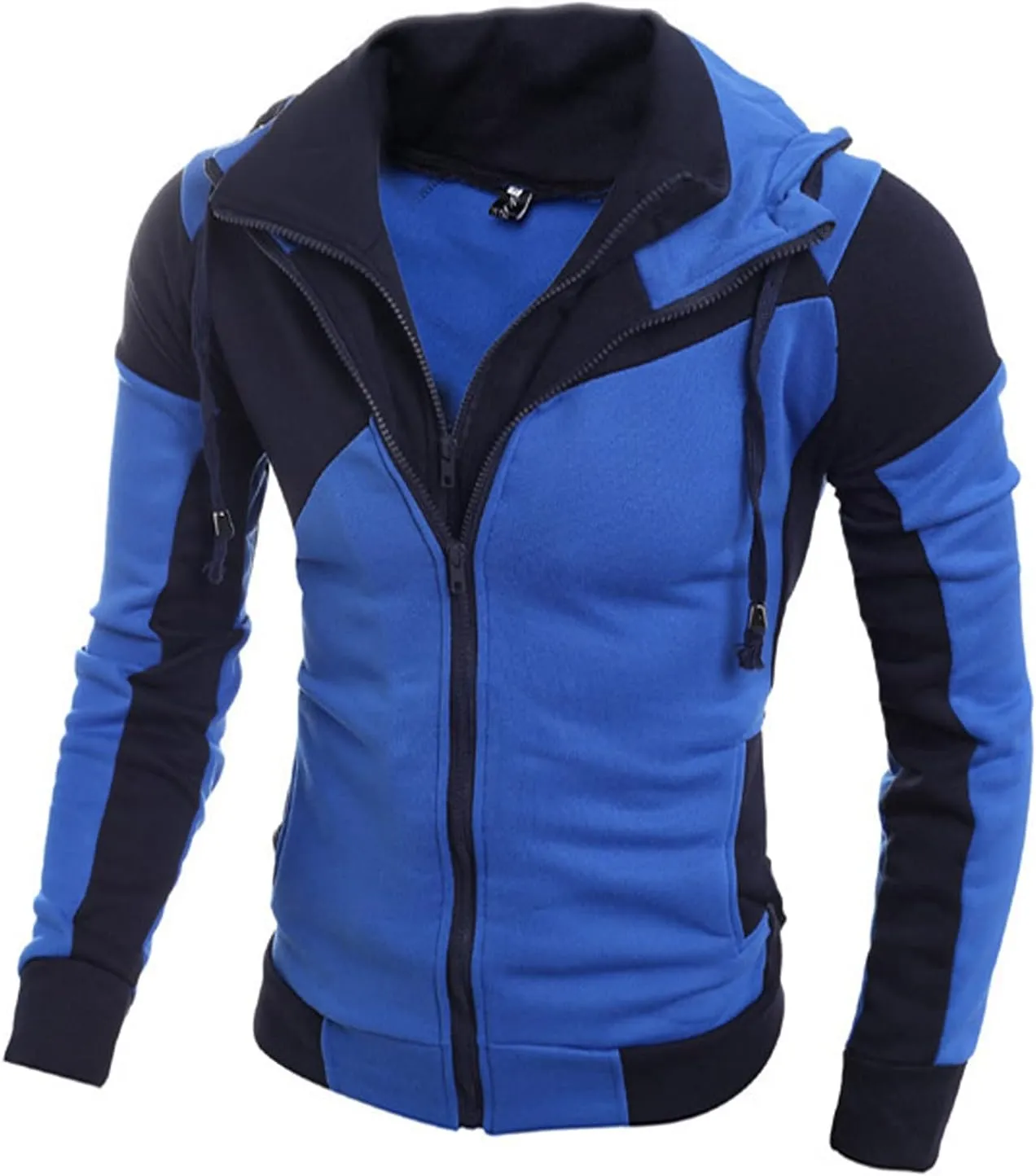 Jackets For Men With Hoodie Long Sleeve Hooded Sweatshirt Sports Outdoor Running Biking With Zip Pockets, S-4XL