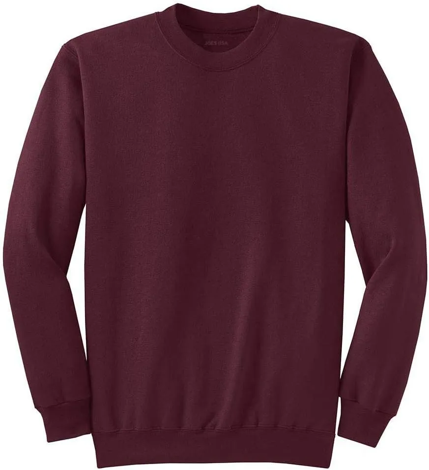 Joe's USA Men's Soft & Cozy Crewneck Sweatshirts in 32 Colors. Sizes S-5XL