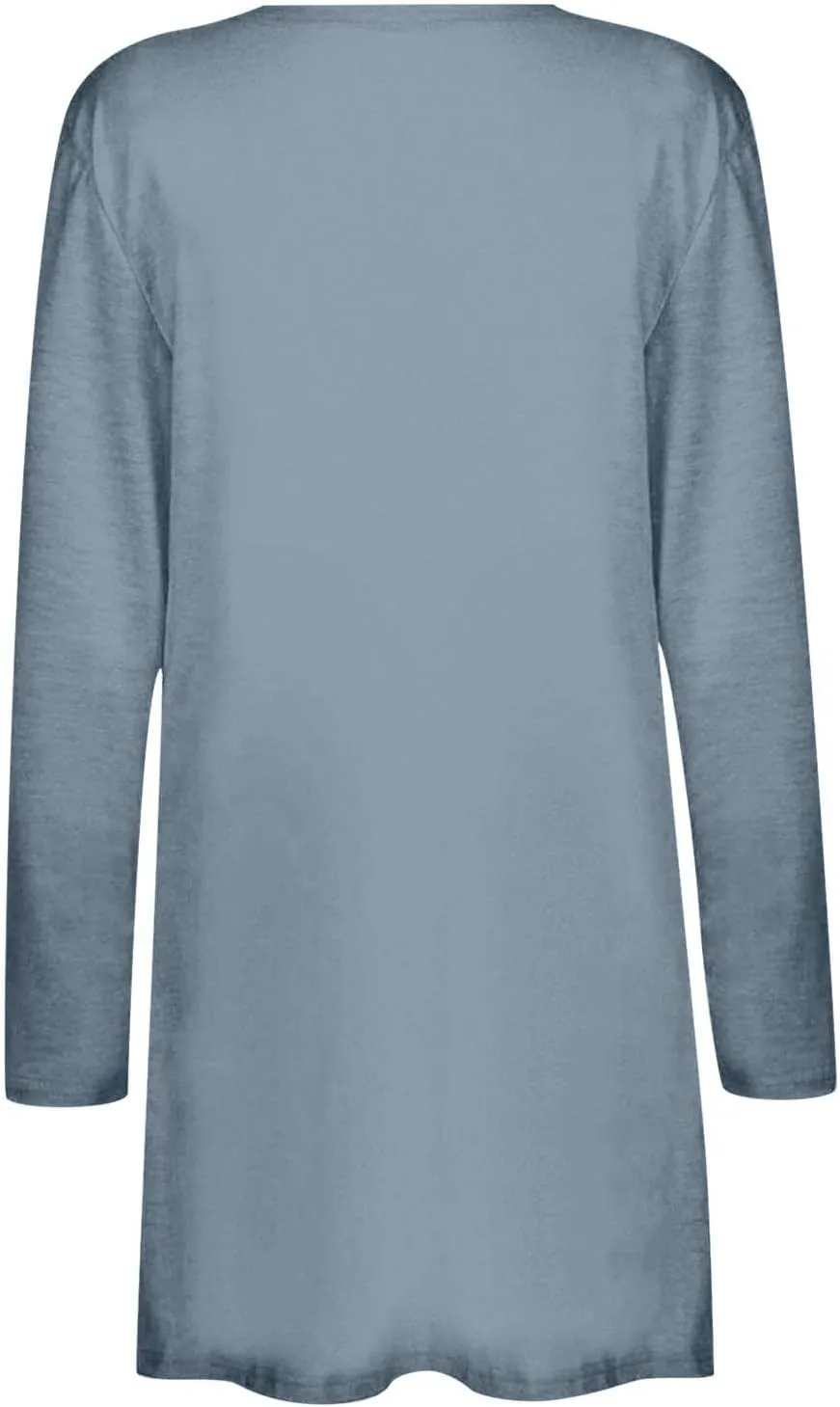 Ladies Long Sleeve Cardigan Loose Mid-Length Comfy 2025 Printed Slim Blouse Dressy Coat Tee Fashion with Pocket