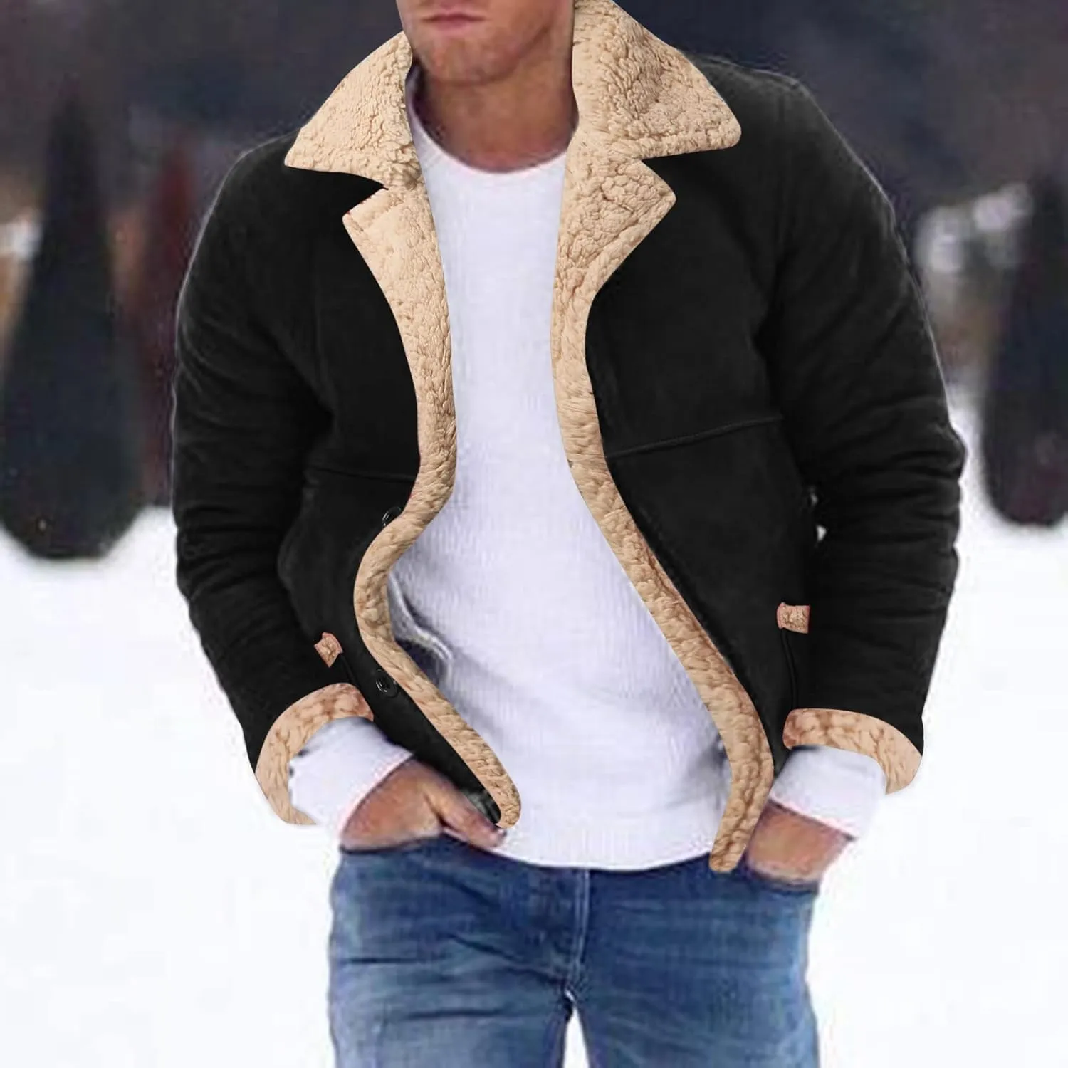 LCMTWX Winter Jackets for Men Jacket Coat Leisure Plus Size Hat Zip Pocket Cotton-Padded Warm Soft Hooded Winter Coats