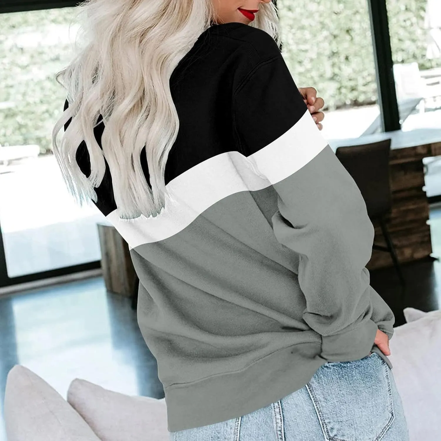 LCMTWX Womens Oversized Sweatshirts Long Sleeve Top Cute Pullover Loose Version Pullover Loose Soft Long Sleeve Pullover