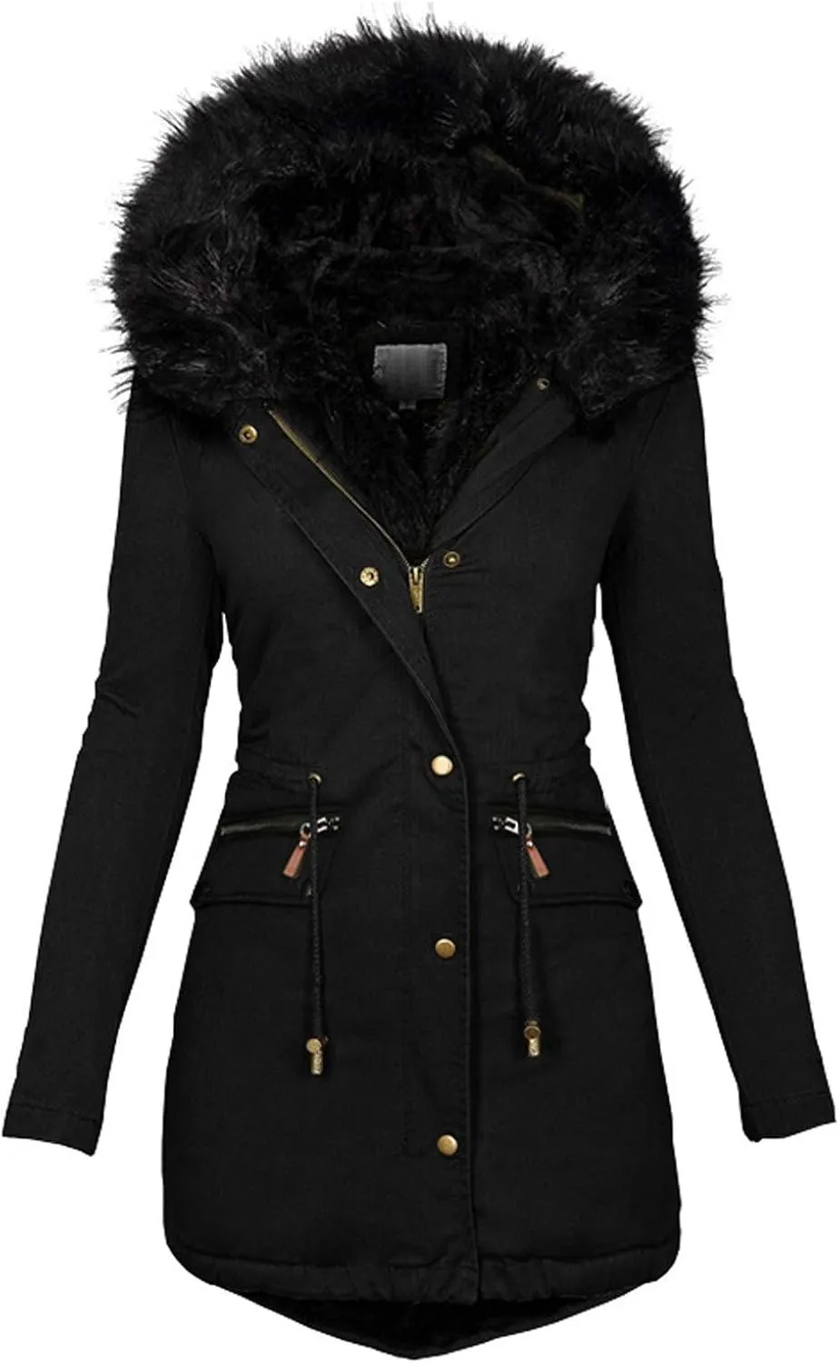 LCMTWX Women'S Winter Coats Color Pocket Long Sleeve Top Hooded Cardigan Jacket Long Jackets For Women Leather Jackets For