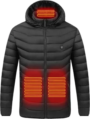 Lightweight Heated Coat Women's Men's Usb Smart Heating Hooded Puffer Jacket Warm Electric Heated Jacket for Outdoor