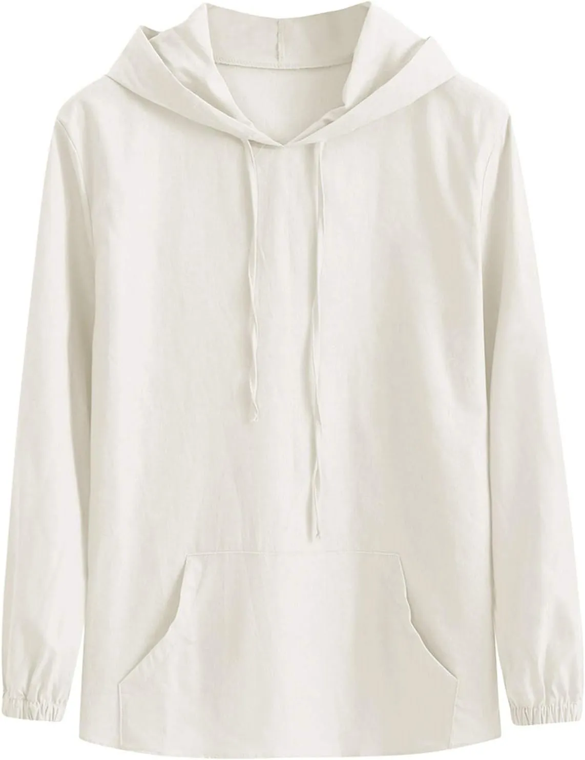 Lightweight Hoodies for Men Linen Hooded Pocket Solid Long Sleeve Retro T Shirts Tops Sweatshirt Hoodies