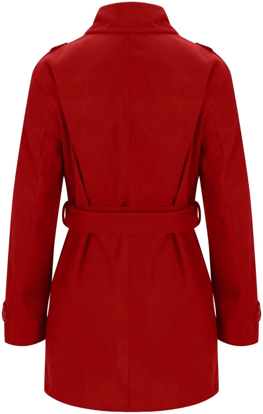 Lmdudan Women's Oversized Trench Coat Long Double Breasted Peacoat Outerwear Knee Length Loose Jacket Coats with Pockets