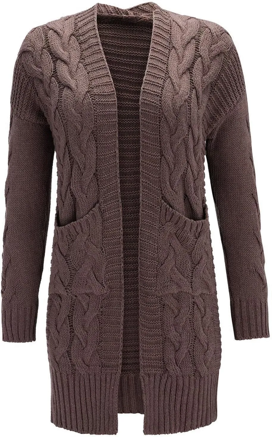 Long Cardigan Sweaters for Women Trendy Chunky Cable Knit Cardigans Open Front Long Sleeve Sweater Coat Outerwear