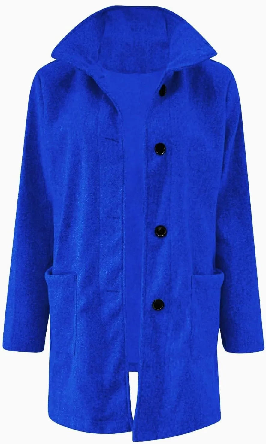 Long Pea Coats for Women Winter Stand Collar Single Breasted Wool Trench Coats Wool Blend Peacoat Thicken Blazer Jacket