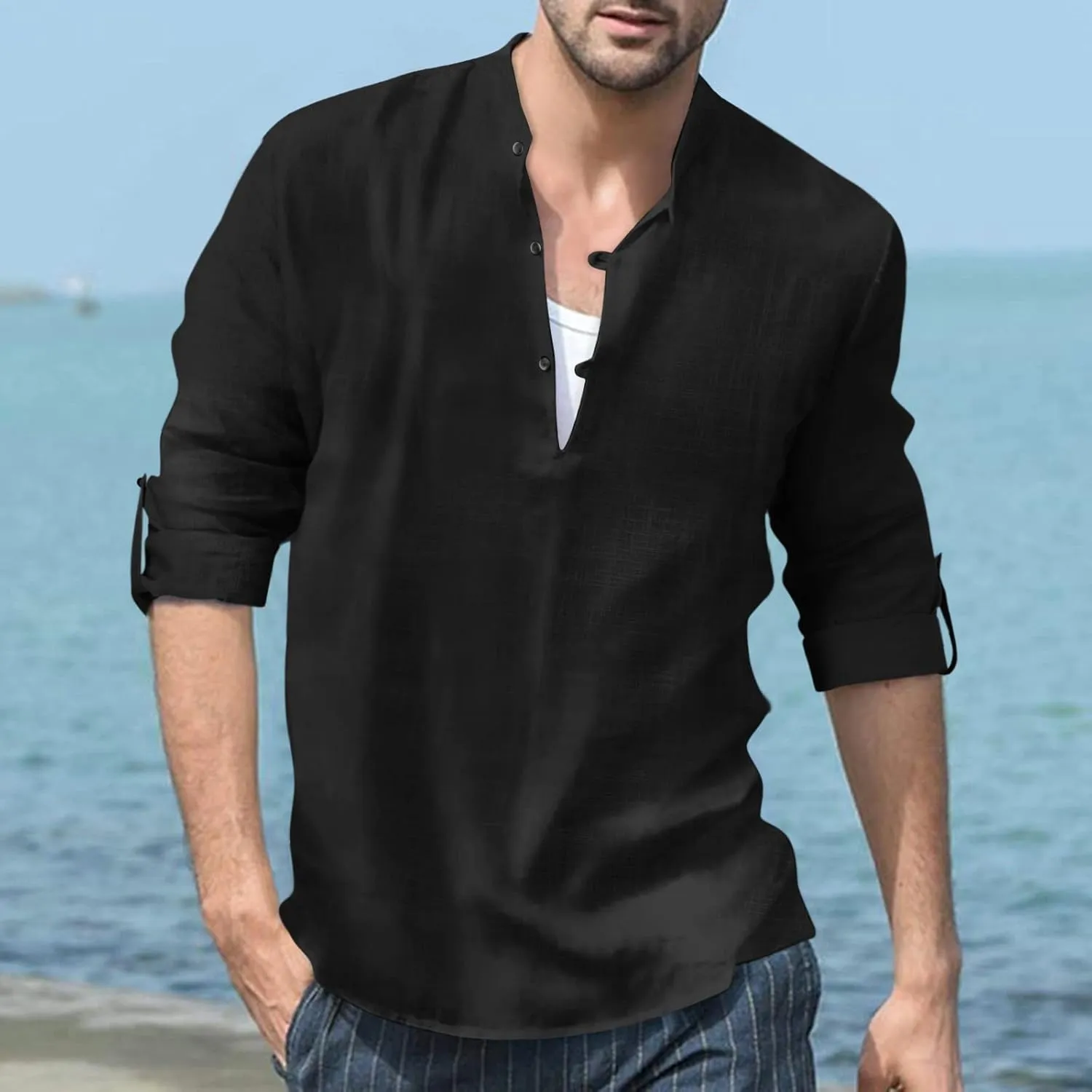 Long Sleeve Shirts for Men,Men's Casual Flannel Shirt Snap Shirt Buttondown Shirt Regular fit Jacket Pullover