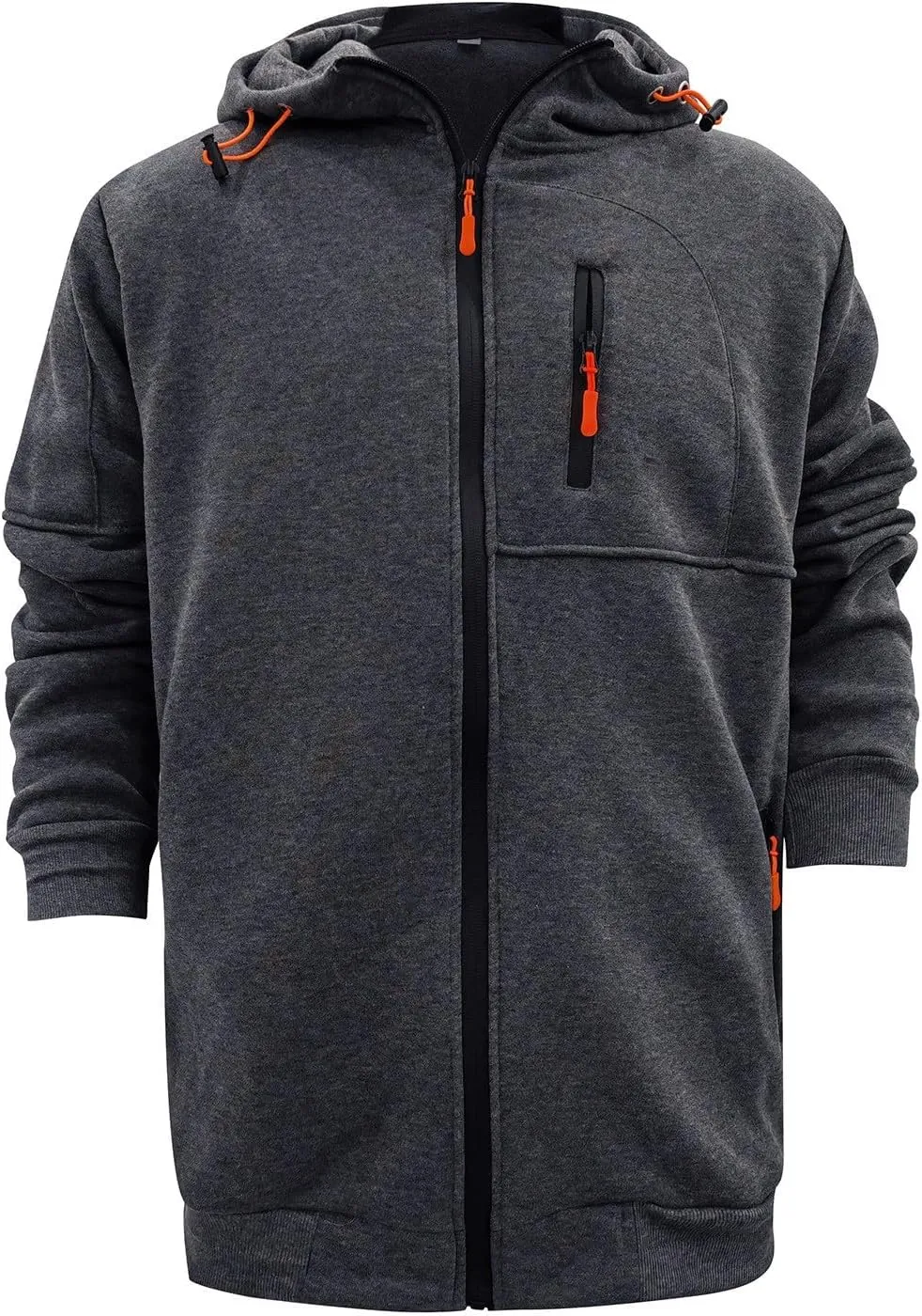 Men Hoodies Casual Hoodies for Men with Zip Pockets Full Zip Long Sleeve Sweatshirt Slim Fit Gym Sports Hooded Jacket