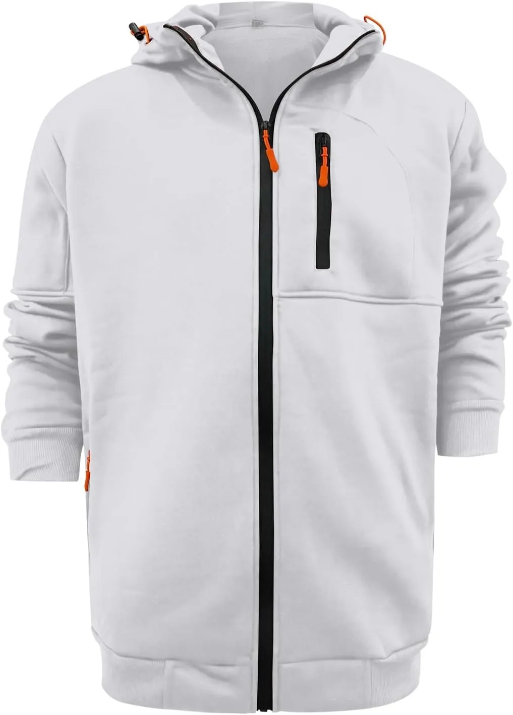 Men Hoodies Casual Hoodies for Men with Zip Pockets Full Zip Long Sleeve Sweatshirt Slim Fit Gym Sports Hooded Jacket