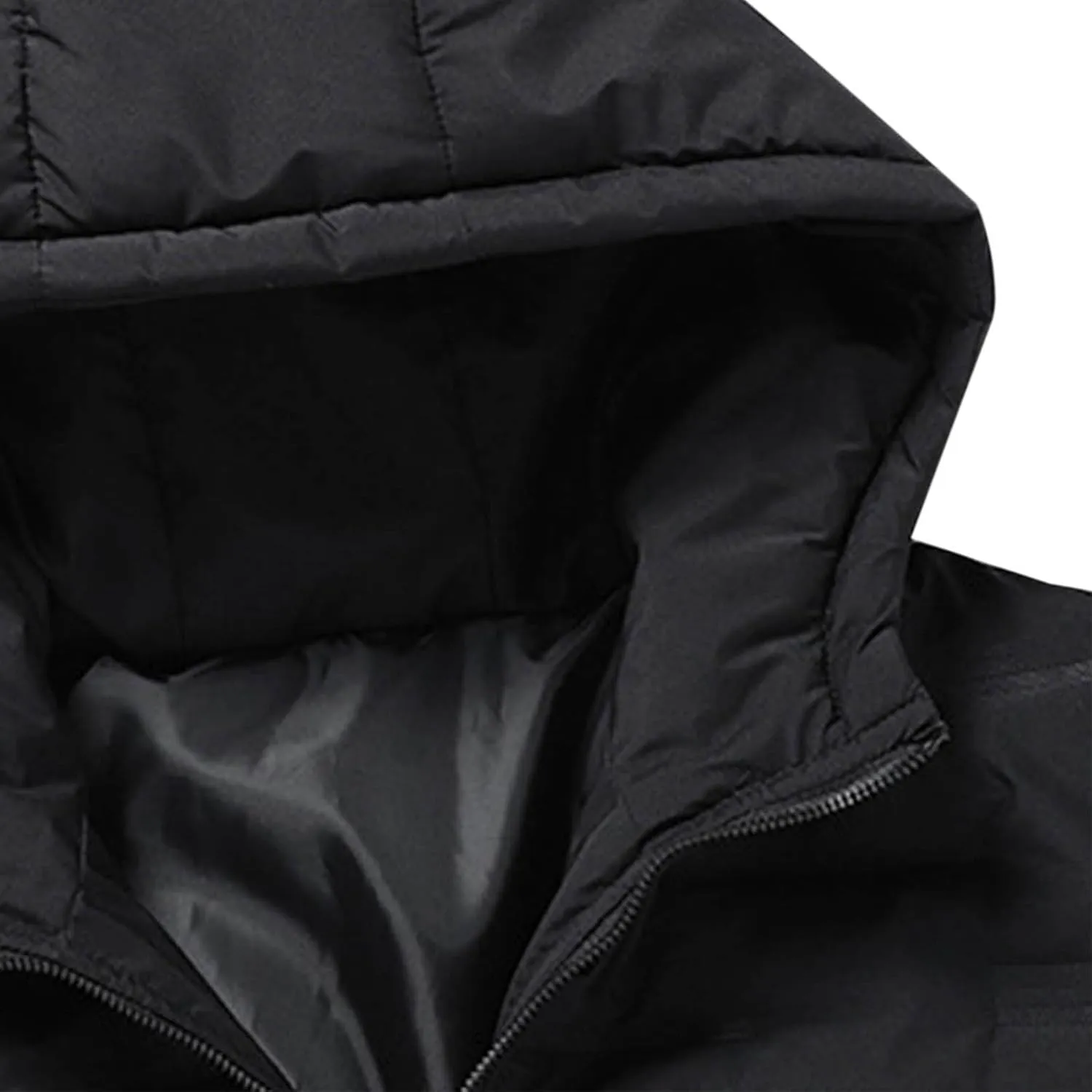 Men Puffer Jackets Plus Size Winter Coats Warm Thick Quilted Jacket Padded Parkas Zip Up Hooded Outerwear Coat