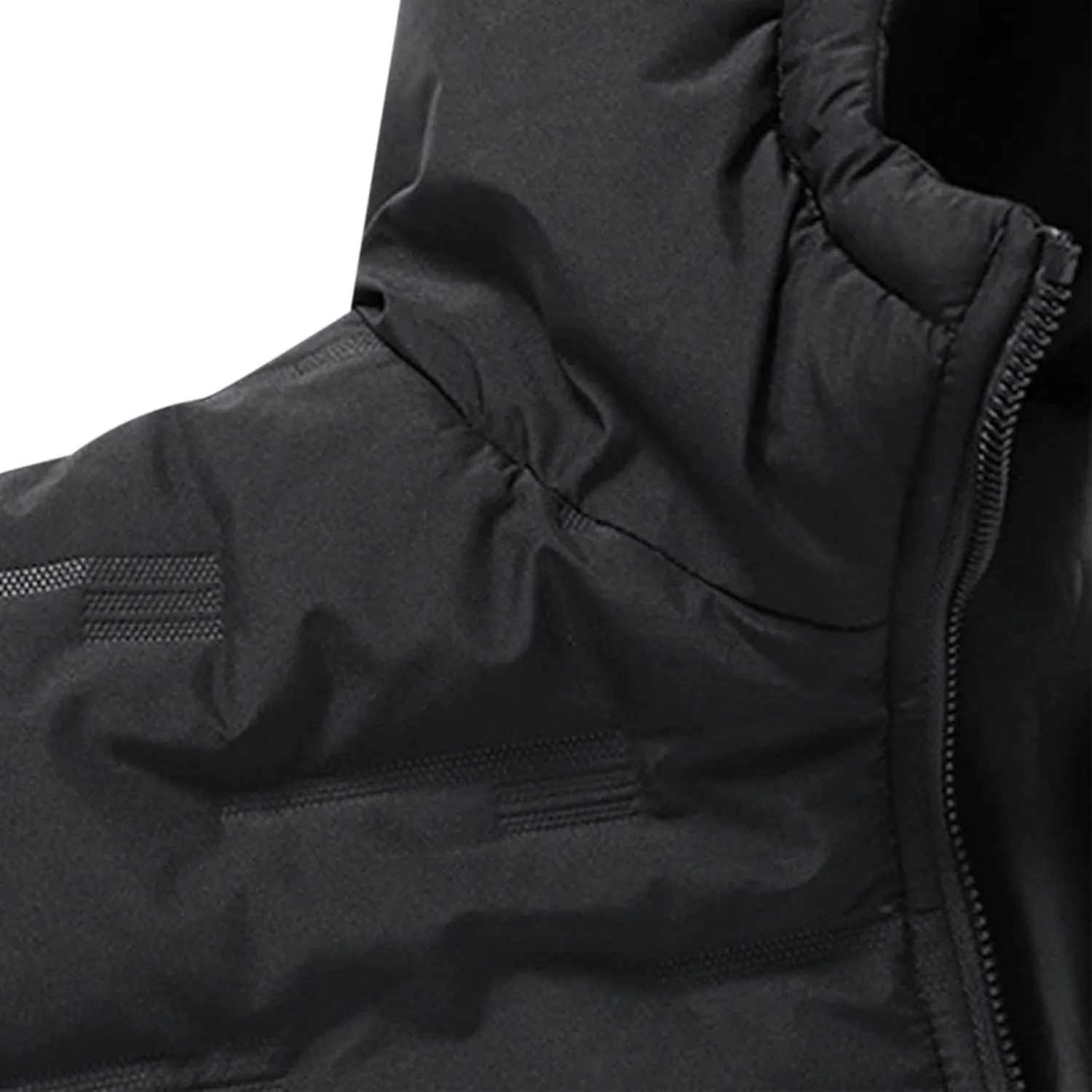 Men Puffer Jackets Plus Size Winter Coats Warm Thick Quilted Jacket Padded Parkas Zip Up Hooded Outerwear Coat