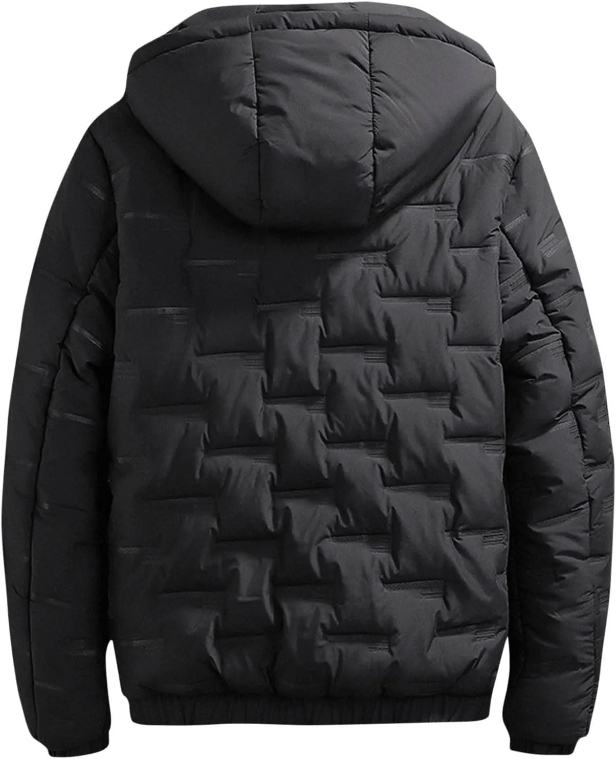 Men Puffer Jackets Plus Size Winter Coats Warm Thick Quilted Jacket Padded Parkas Zip Up Hooded Outerwear Coat