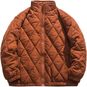 Mens Big and Tall Winter Puffer Jacket Packable Windproof Midweight Insulated Jacket Thermal Zip Up Puffer Jacket
